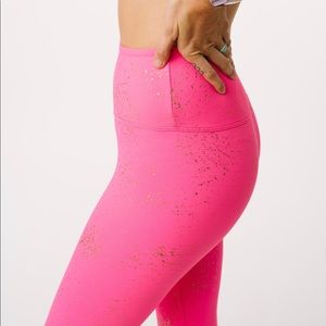 Hot Pink Stay Gold Leggings, Zyia Active, Size 8-10